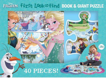 Disney Frozen - First Look and Find Board Book & Giant 40 PC Puzzle Set