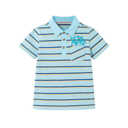 Striped Pocket Polo | Palm Trees