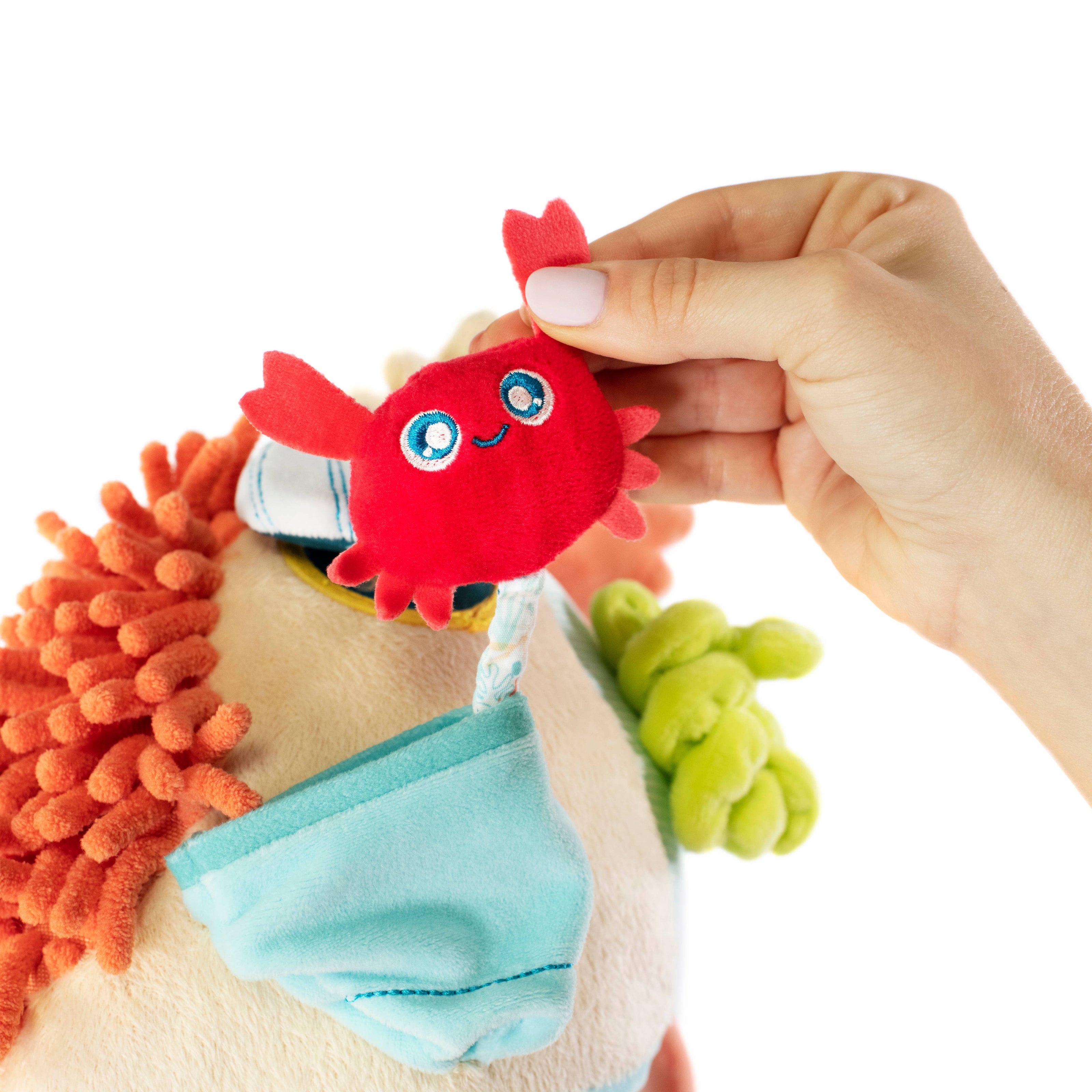 Sensorial Reef Toy with Removable Baby Octopus Rattle