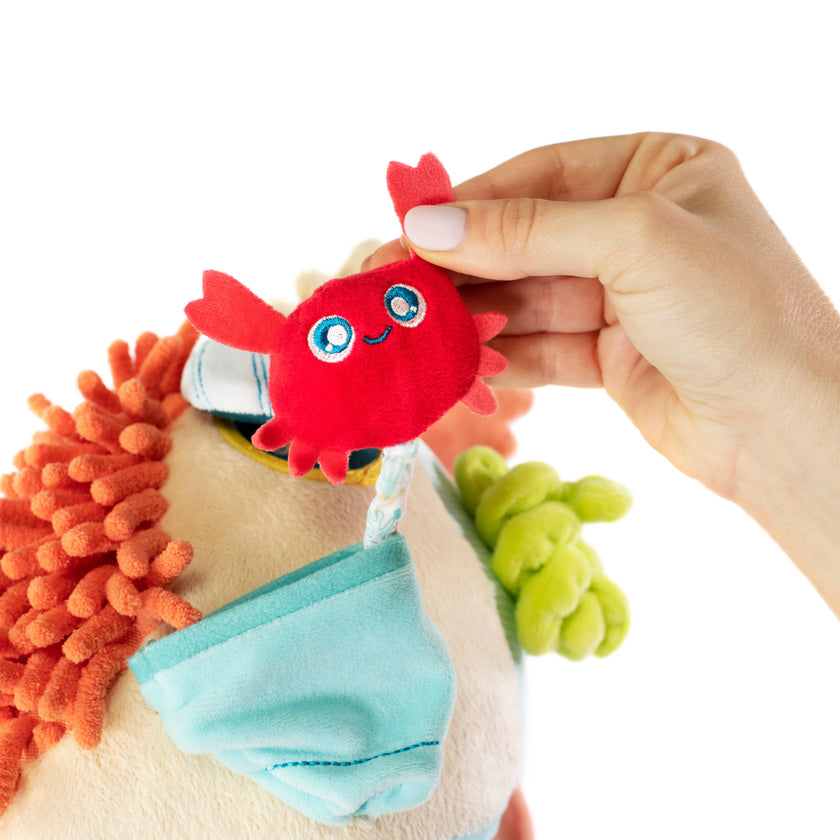 Sensorial Reef Toy with Removable Baby Octopus Rattle