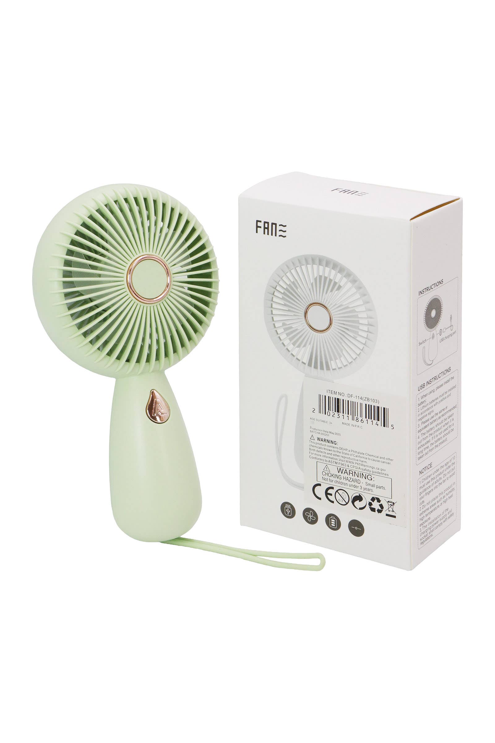 Retro Matte Pastel Wrist Strap Electric Fan - Assorted