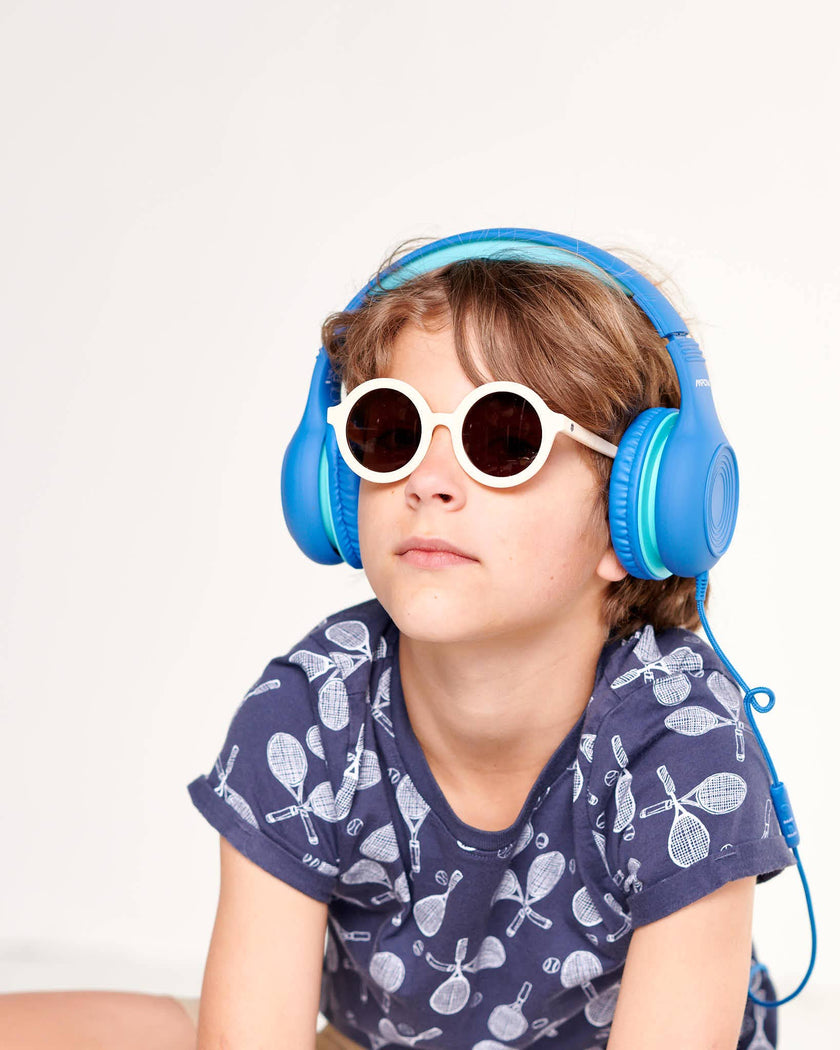 Sweet Cream Euro Round Kids Sunglasses with Amber Lens: Ages 3-5