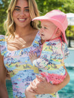 Baby Girls Beach Day Long Sleeve One Piece Rash Guard Swimsuit with Signature Rear Ruffles