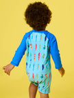 Baby Boys Gone Fishin Long Sleeve One Piece Rash Guard Swimsuit