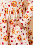 Girls Thanksgiving Turkey Gobble Knit Long Sleeve Twirl Dress
