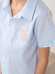 Blue Poppy Bunny Button-Up Shirt