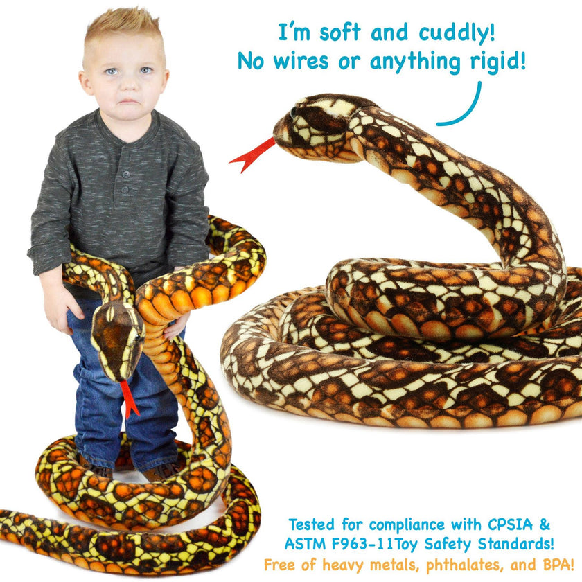 Bernard The Brown Python | 114 Inch Stuffed Animal Plush