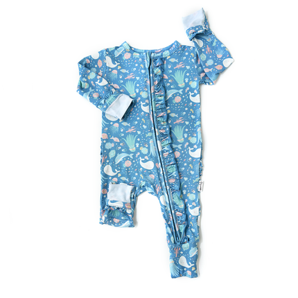 Bree Ruffle Zip Bamboo Baby One Piece