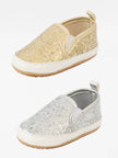 Glitter Slip On Baby Shoe Gold