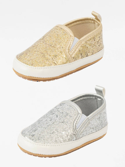 Glitter Slip On Baby Shoe Gold