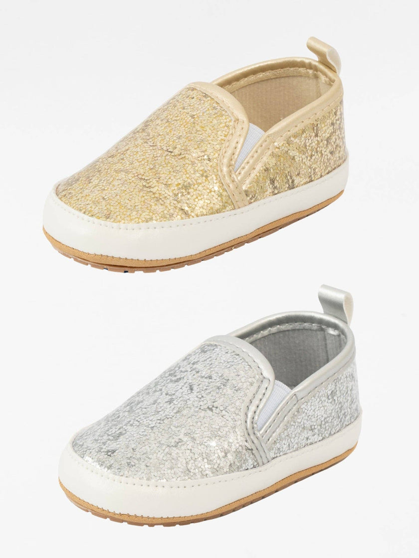 Glitter Slip On Baby Shoe Gold