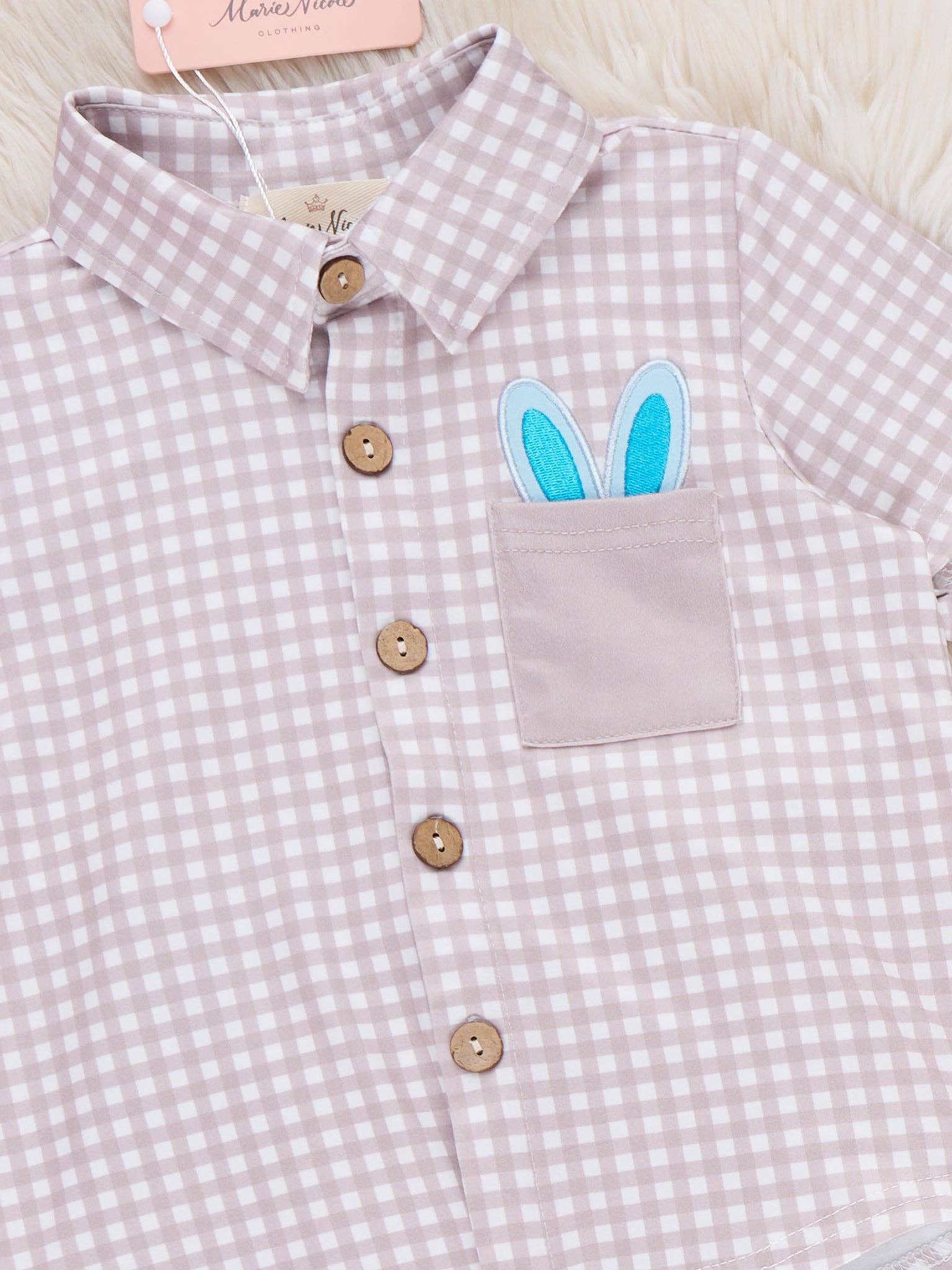 Bunny Peek Pocket Embroidered Outfit