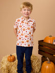 Boys Thanksgiving Turkey Gobble Knit Short Sleeve Performance Polo