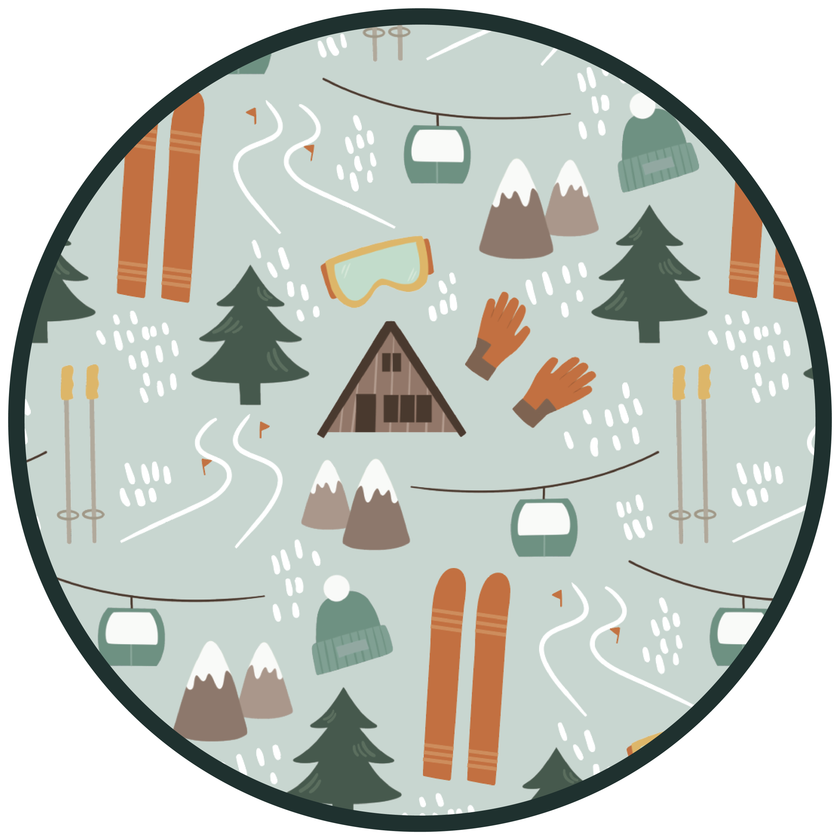 Ski Day Winter Two-Piece Bamboo Long Sleeve Kids Pajamas