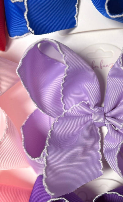 6 inch Moonstitch Bows (2 inch Ribbon)
