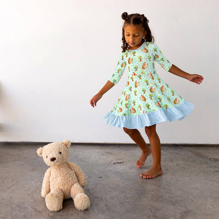 Tree House Tea Party Ruffle Hi-Lo Bamboo Twirling Dress