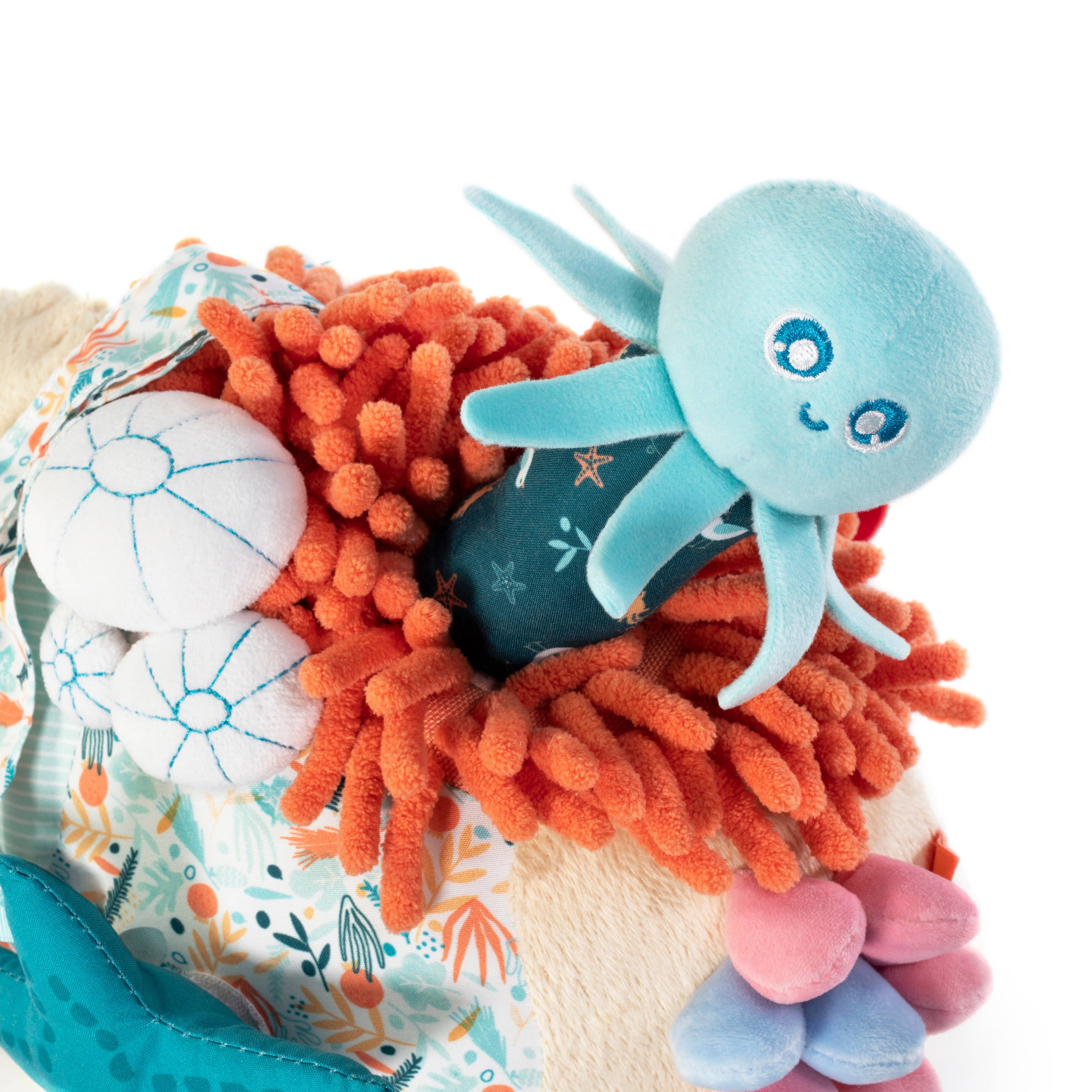 Sensorial Reef Toy with Removable Baby Octopus Rattle