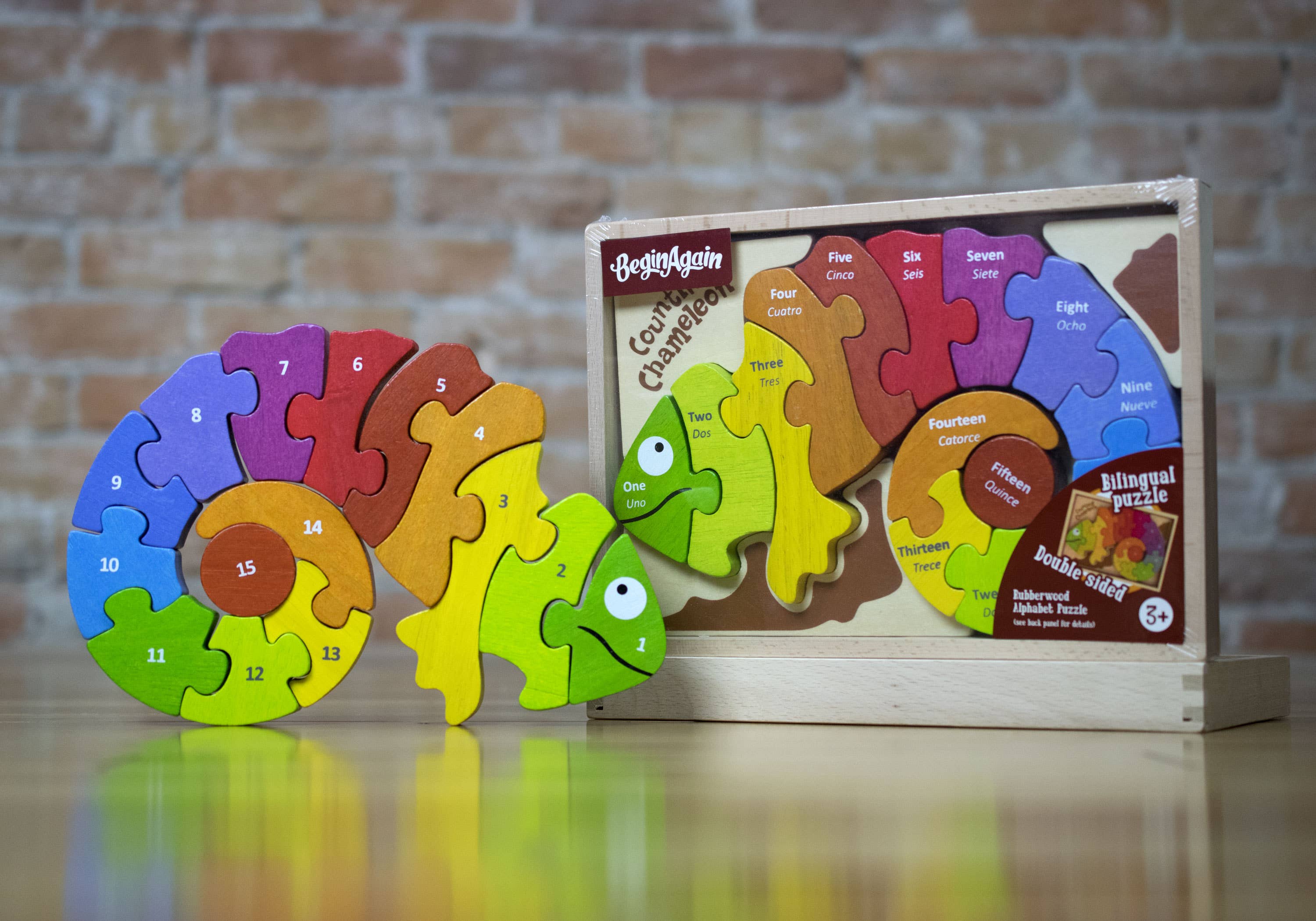 Counting Chameleon Puzzle Toy - Bilingual!