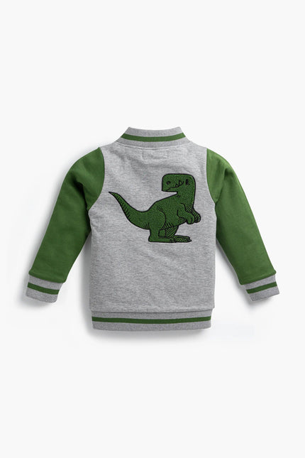 Back to School Zip Bomber Jacket Dinos Organic Cotton
