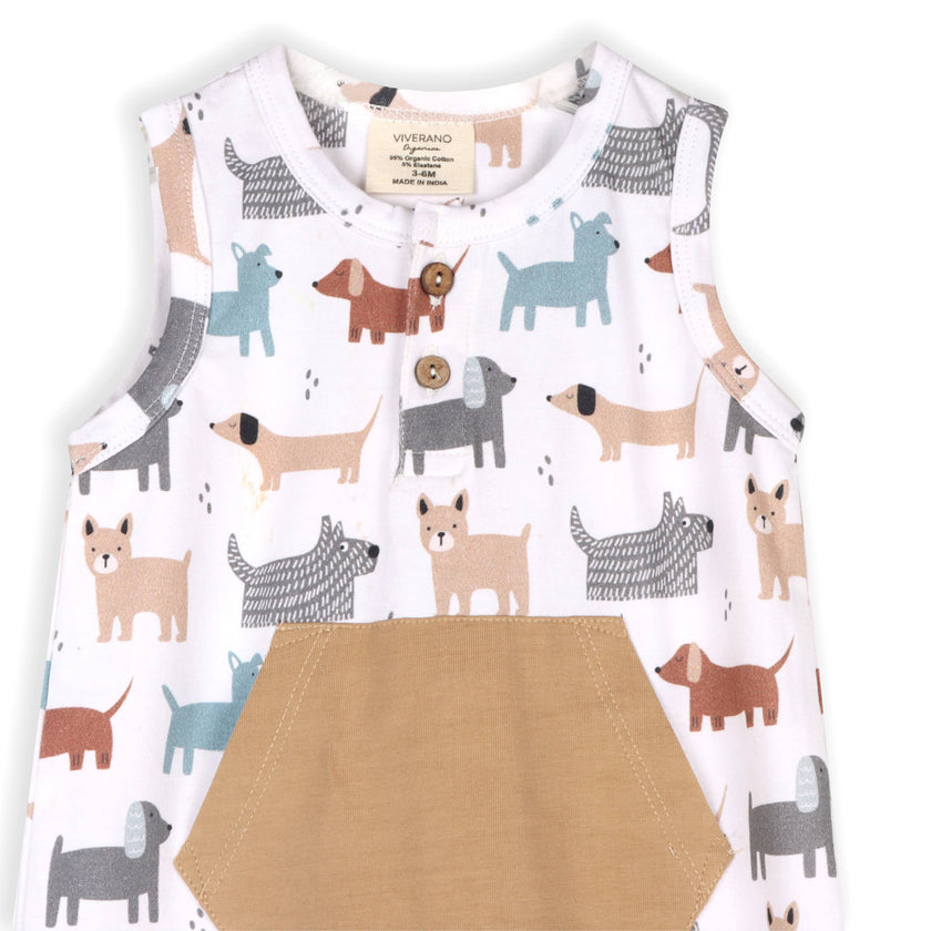 Dog Sleeveless Baby Jumpsuit (Organic Jersey)