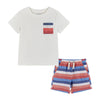 Boys Toddler T-Shirt & Striped Drawstring Shorts Set