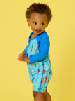 Baby Boys Gone Fishin Long Sleeve One Piece Rash Guard Swimsuit