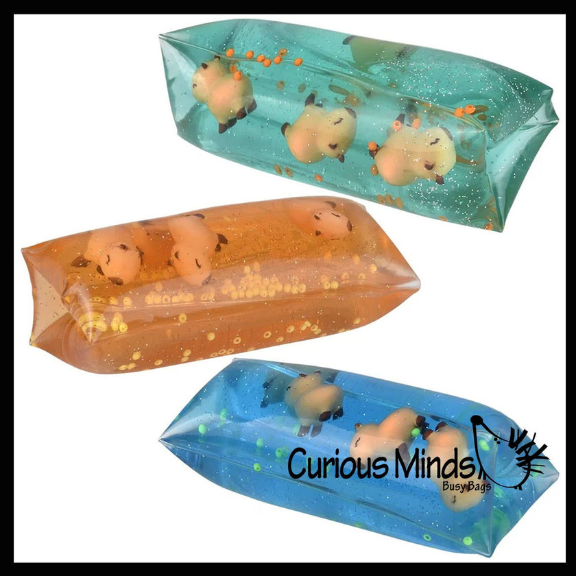Jumbo Capybara Animal Water Filled Tube Snake Stress Toy -