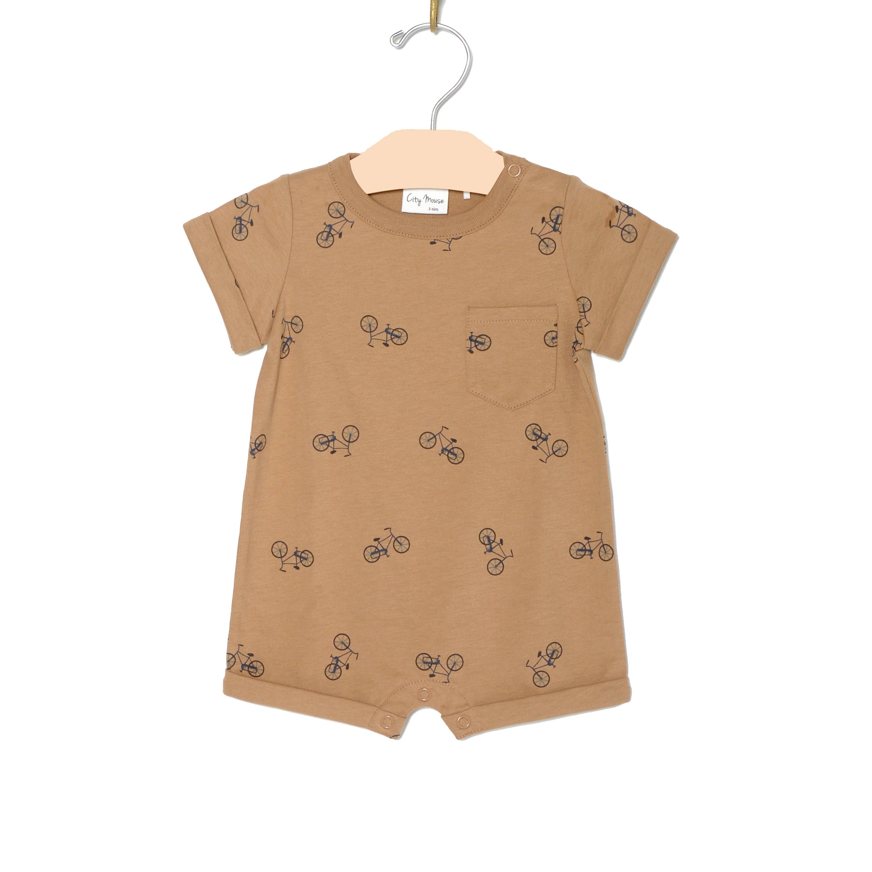 Short Sleeve Romper- Bikes
