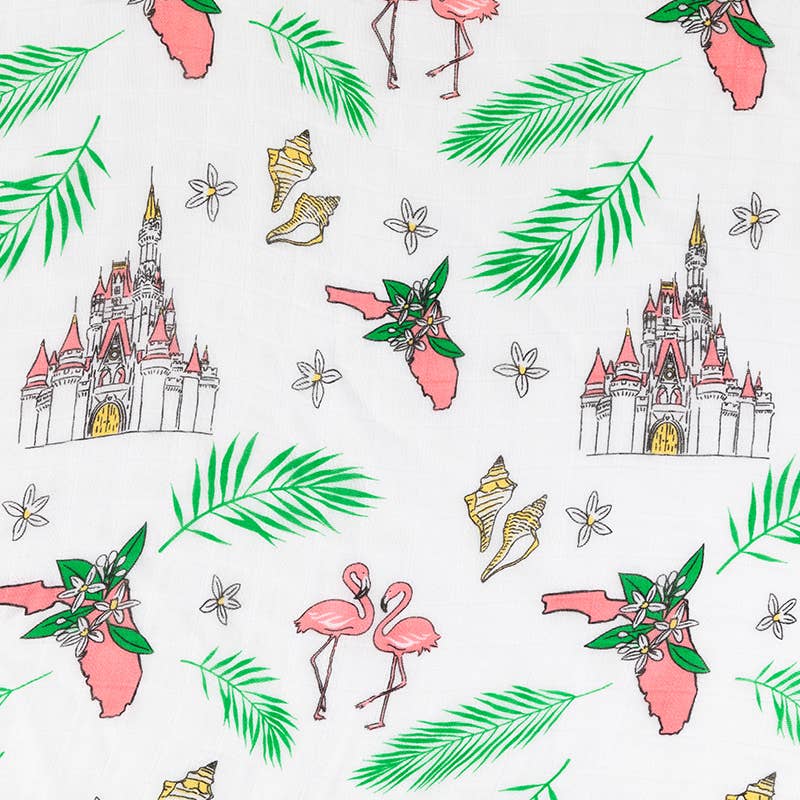 Pink Florida Swaddle Blanket