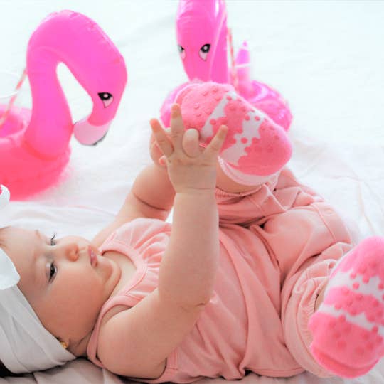 Pink Flamingo Rattle Socks