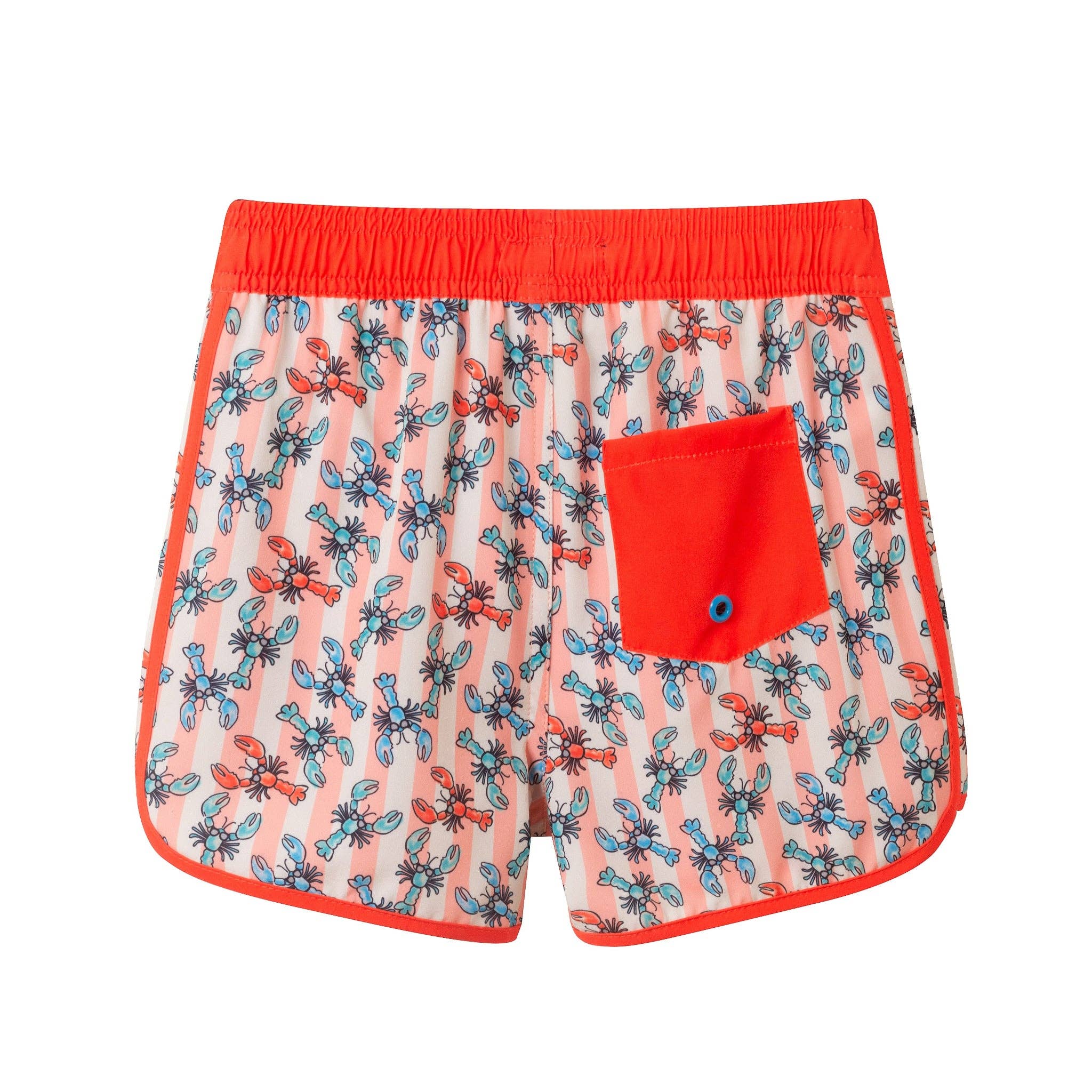 Boys Short Sleeve Rashguard Set | Orange Lobster