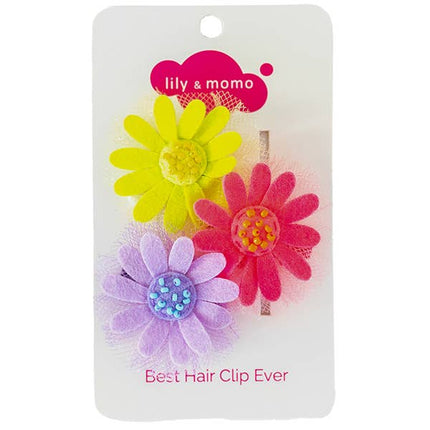 Daisy Trio Hair Clips- Neon Colors