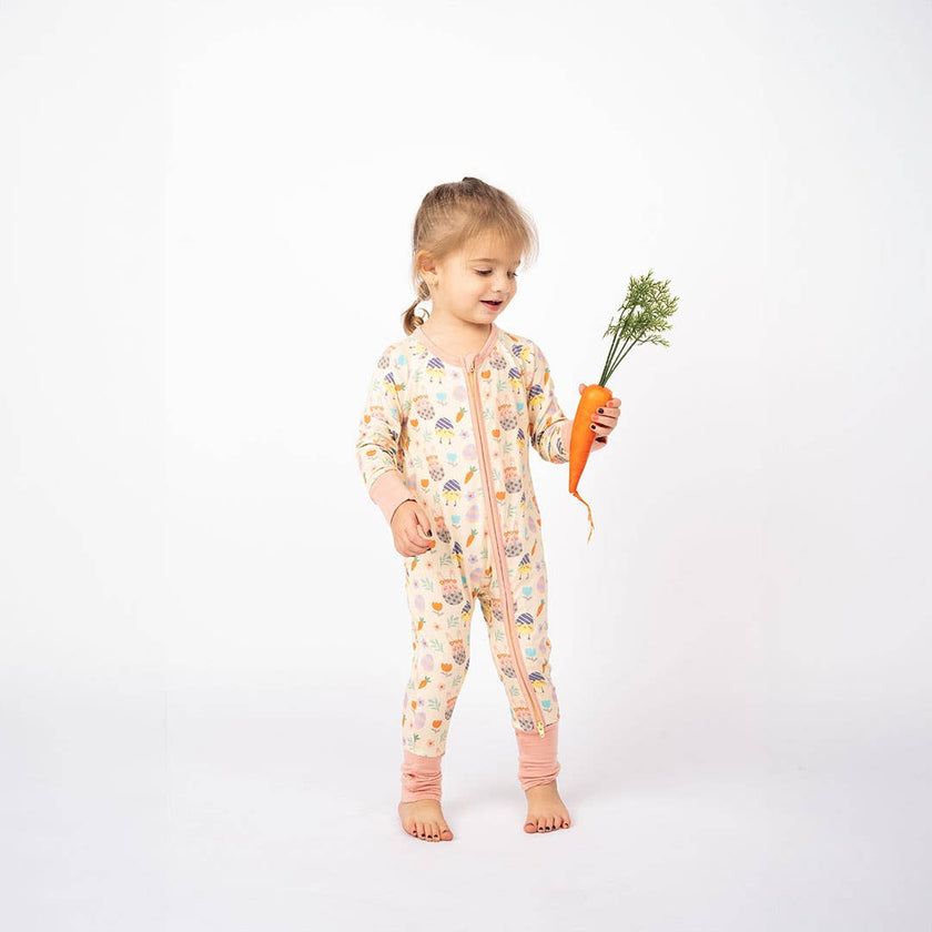 Easter Bamboo Baby Pajama - Egg Hunt, Convertible