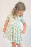 Hydrangeas Bamboo Short Sleeve Pocket Dress