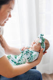 Tropical Leaf Newborn Knotted Gown
