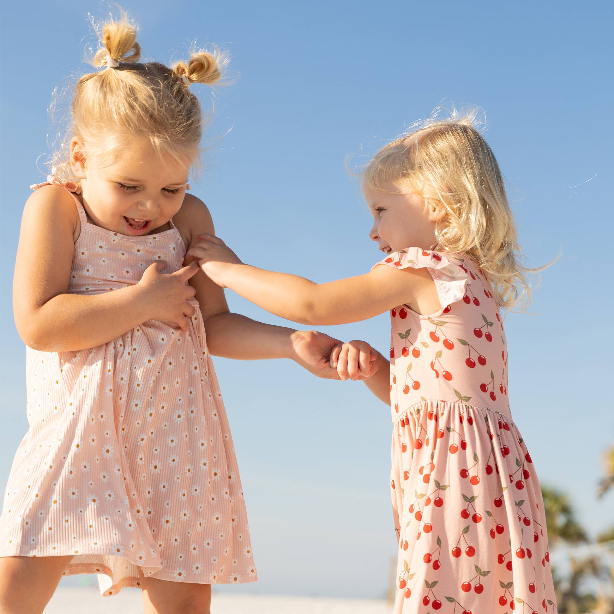 Pink Daisy Ribbed Bamboo Sundress