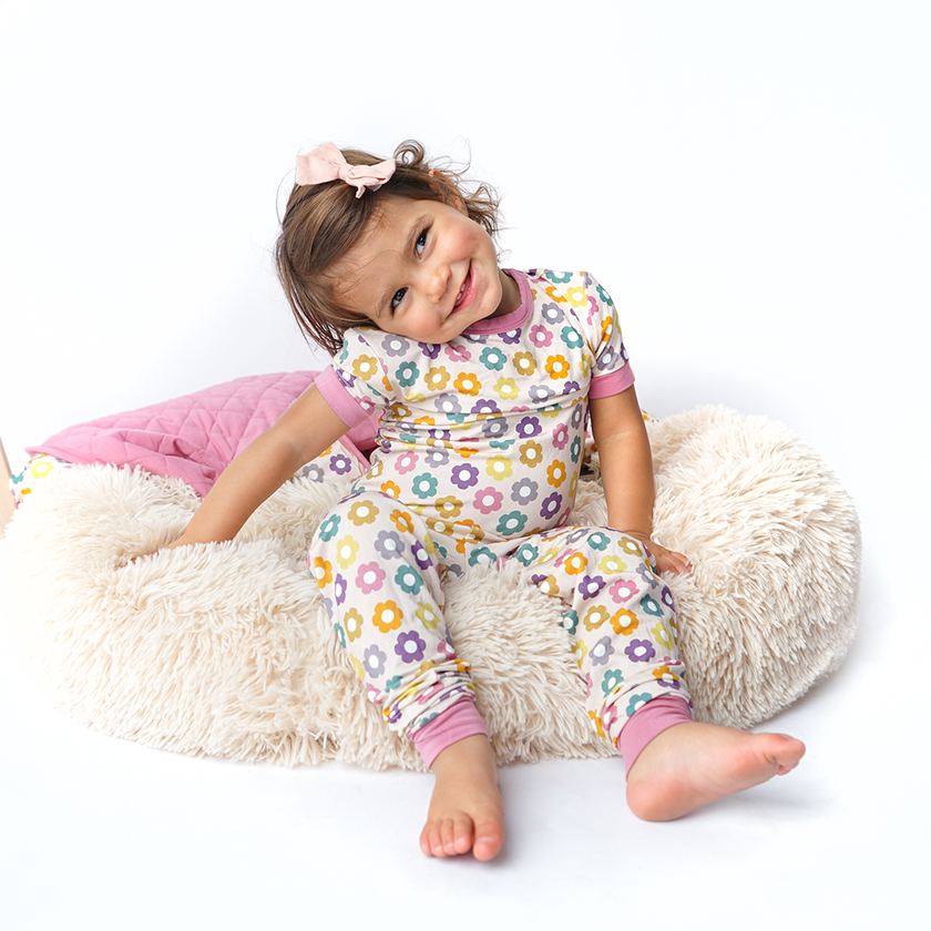 Feeling Groovy Bamboo Short Sleeve Kids Pajama Pant