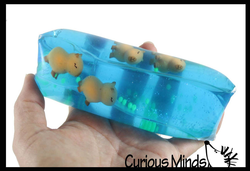 Jumbo Capybara Animal Water Filled Tube Snake Stress Toy -