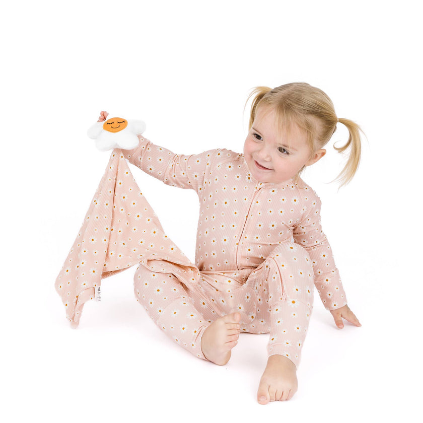 Pink Daisy Bamboo Baby Lovey