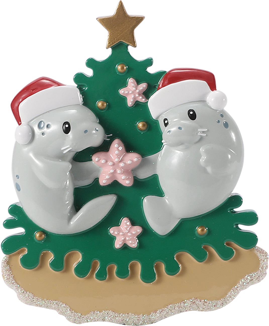 Manatee Family Decorating Tree Personalized Ornament