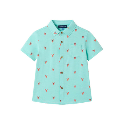 Knit Buttondown | Lobster Print