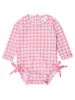 Bubblegum Gingham Long Sleeve One Piece Rash Guard
