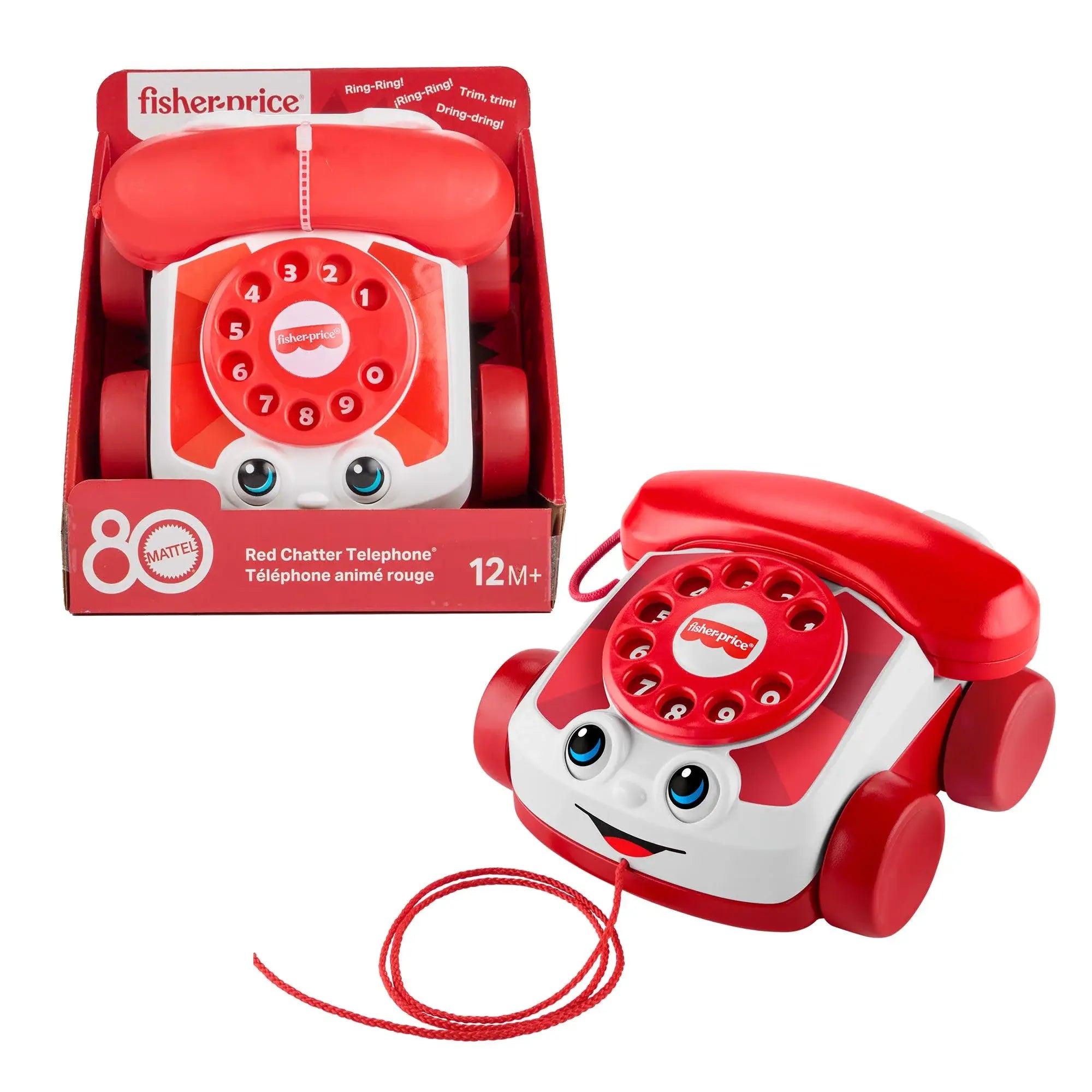 Fisher-Price Red Chatter Telephone Baby & Toddler Pull Toy
