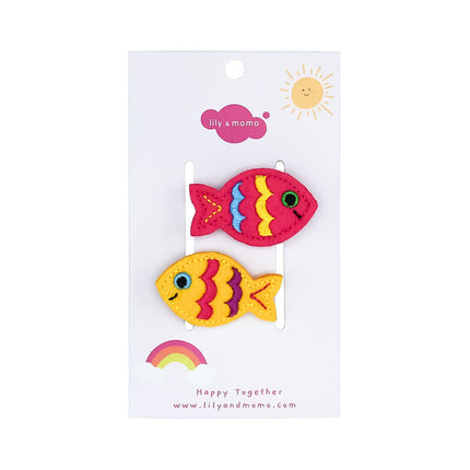 Friendly Fish Hair Clips- Pink and Yellow