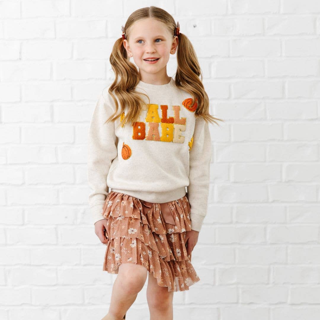 Ditsy Fall Floral Printed Tiered Tutu - Kids Clothing