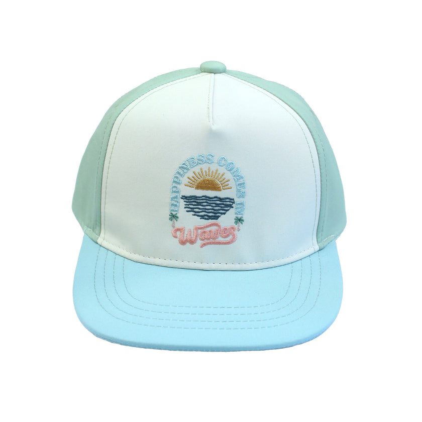 Happiness Comes In Waves Snapback Hat
