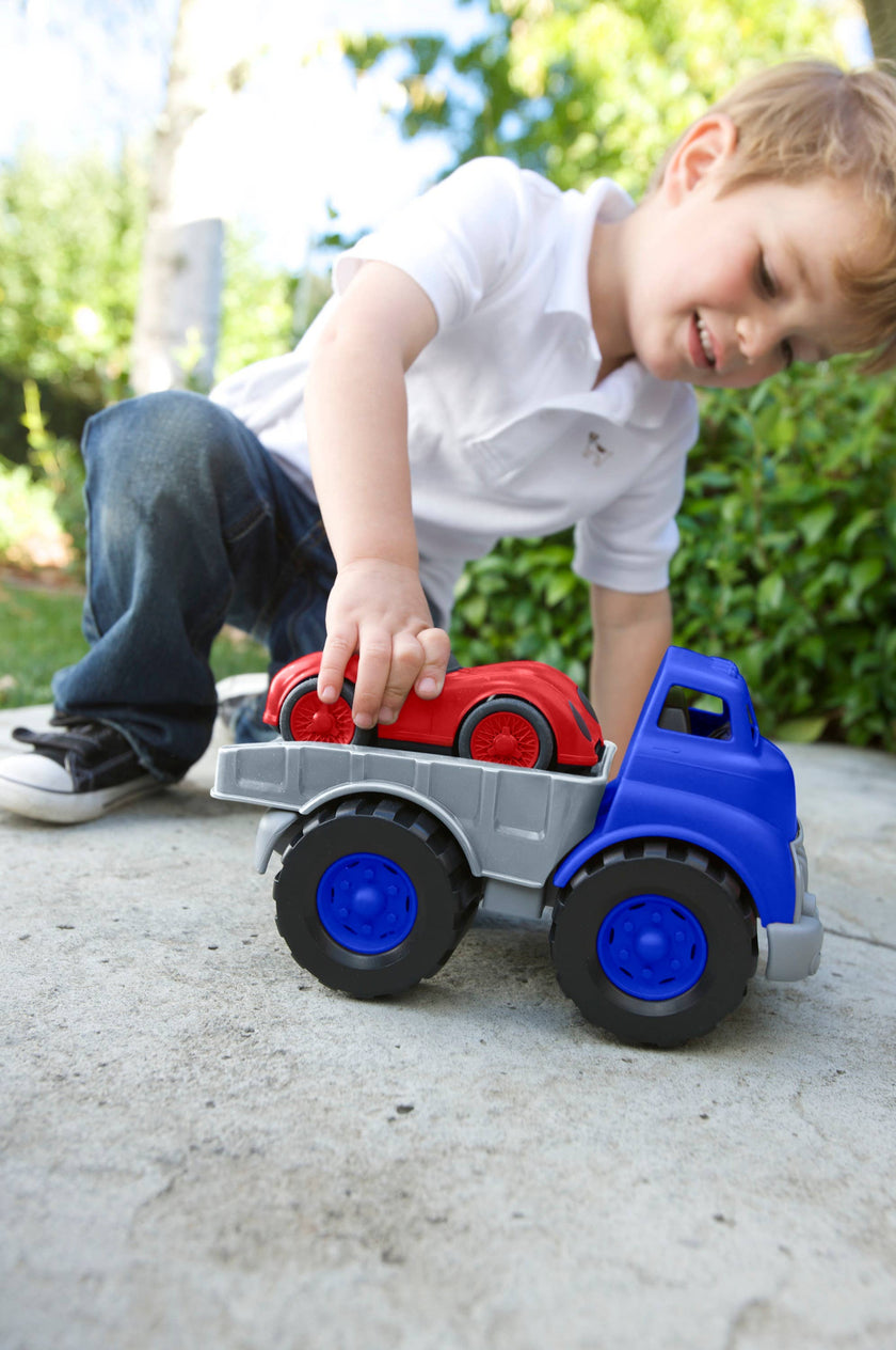Flatbed w/ Red Race Car Toy