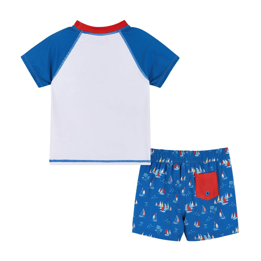 Sailboat Graphic Raglan Rashguard and Boardshort