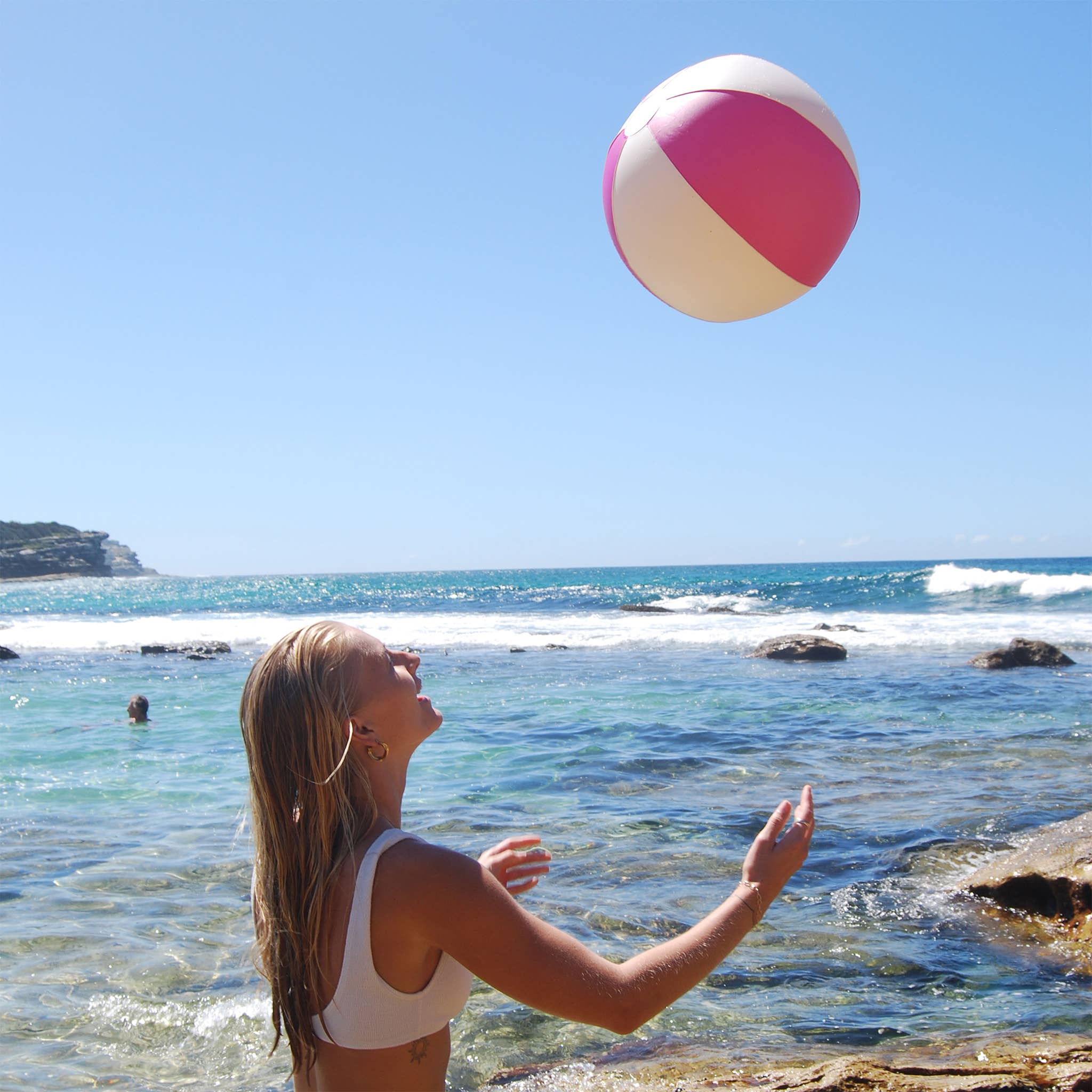 Inflatable Beach Ball Toy Pool Party Magenta