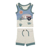Camper Organic Applique Tank & Bike Short Set